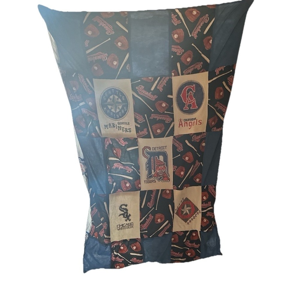 American Baseball League Toddler/baby Blanket Handmade Tigers Angels Mariners